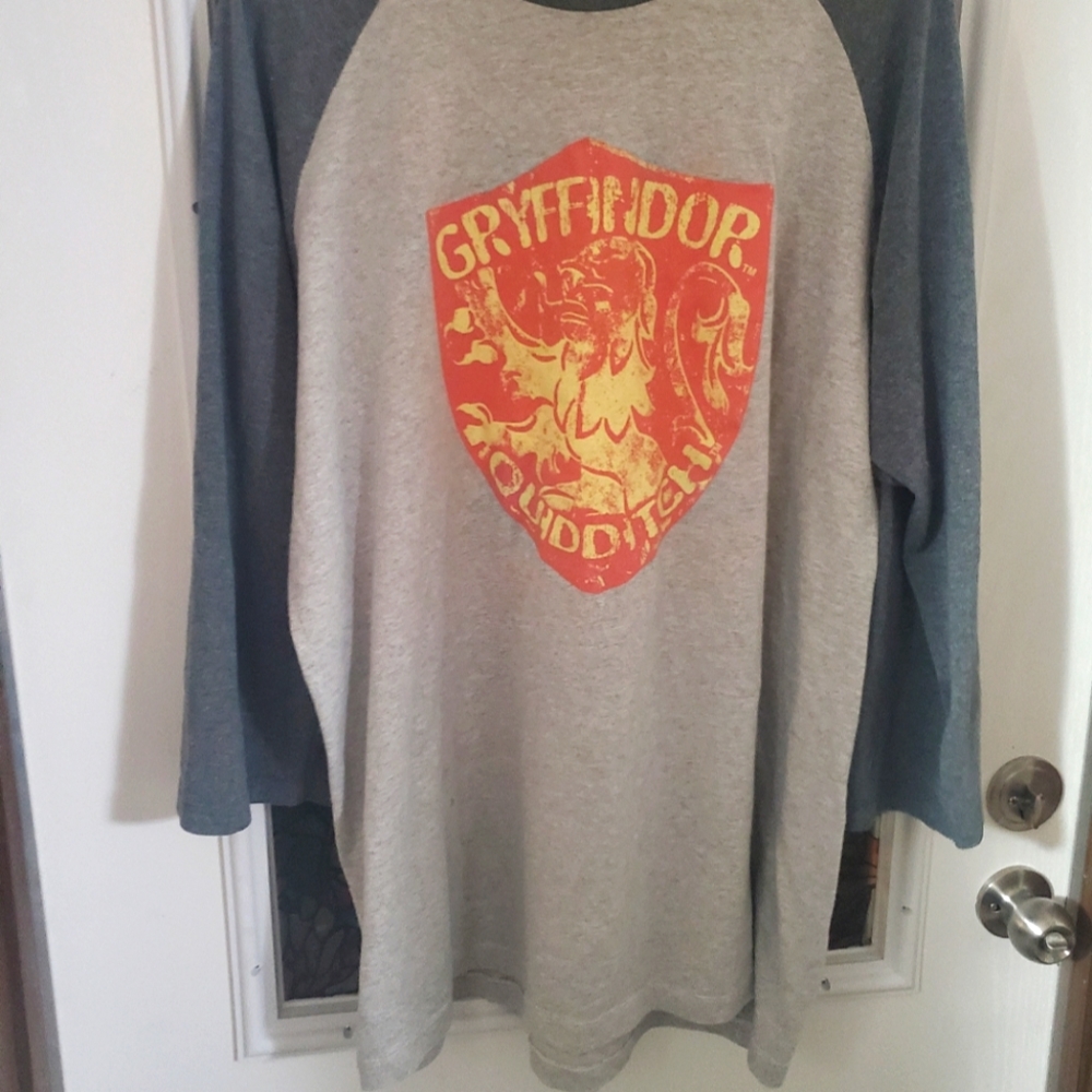 Gryffindor Quidditch Baseball Raglan T-Shirt 2x Harry Potter